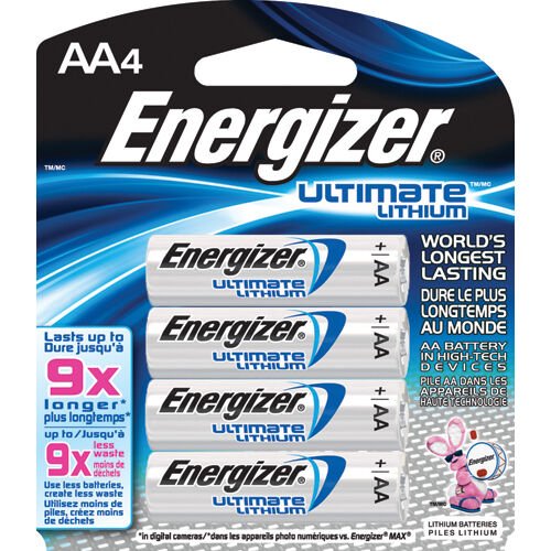 4 AA Energizer Ultimate Lithium Battery L91BP-4 Exp. 2036 - 1.5v New - Sealed