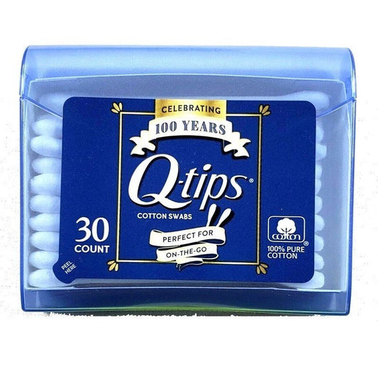 Q, Tips Cotton Swabs, 30 ct, Travel Size Purse ct (Quantity of 3)