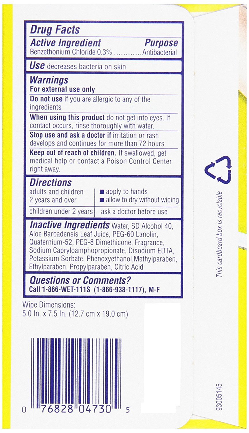 WET ONES Moist Towelette Antibacterial Citrus Singles 24 ea (Pack of 2)