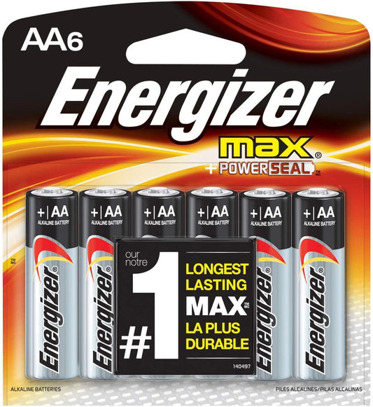 Energizer 180 AA Max Alkaline 1.5V Batteries (6x30 Pack) Retail Packaging
