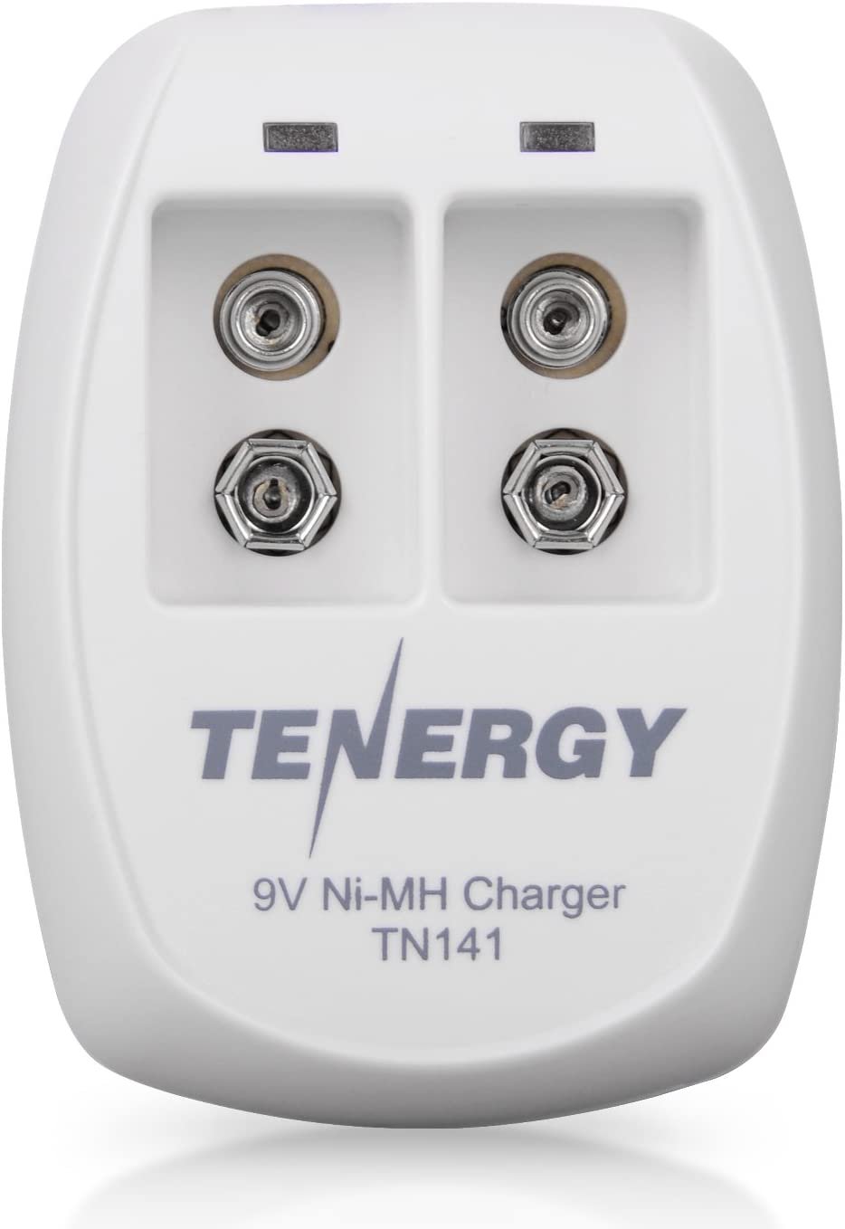 Tenergy TN141 Smart Charger for NiMH 9V Rechargeable Batteries, 9V Cells Battery Charger, 9 Volt NiMH Batteries Charger, 2 Slot  9V Fast Charger for Smoke Detector