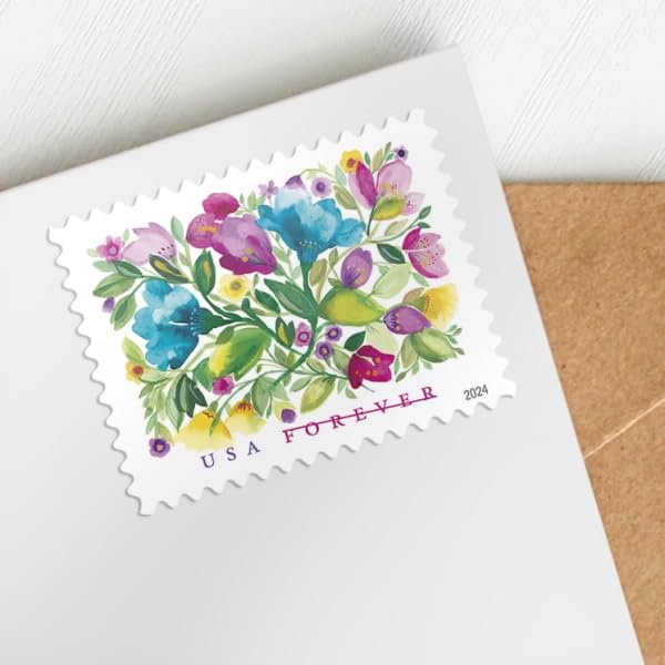 United States Postal Service Celebration Blooms Forever Postage Stamps Flowers, Garden, Love, Wedding (Sheet of 20)