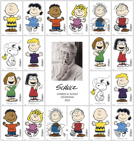 United States Postal Service Charles M. Schulz First Class Forever Stamps 2022-1 Sheet / 20 Pcs