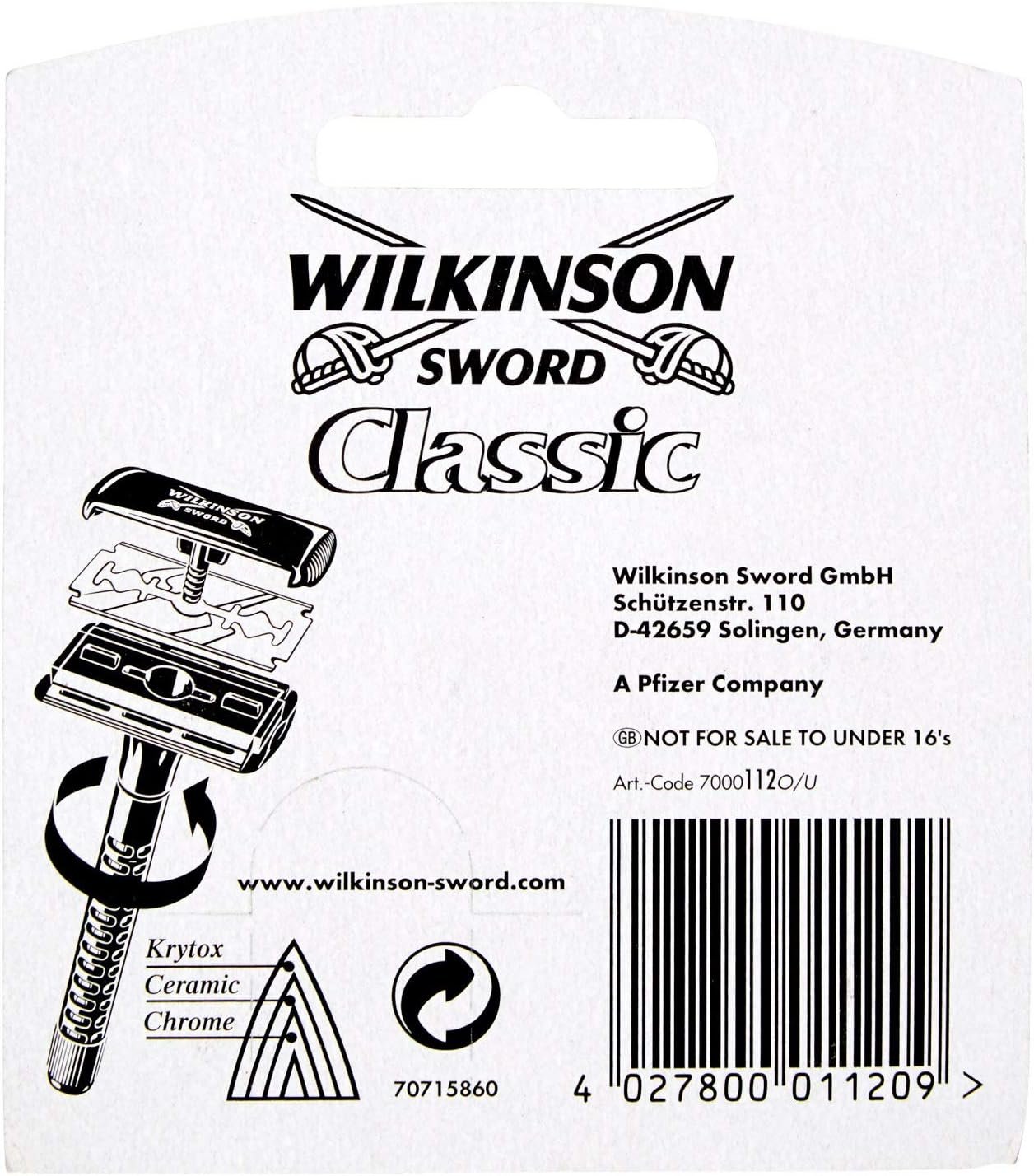 Wilkinson Sword Classic Double Edge Razor Blades, 5 Per Pack (1-Pack)