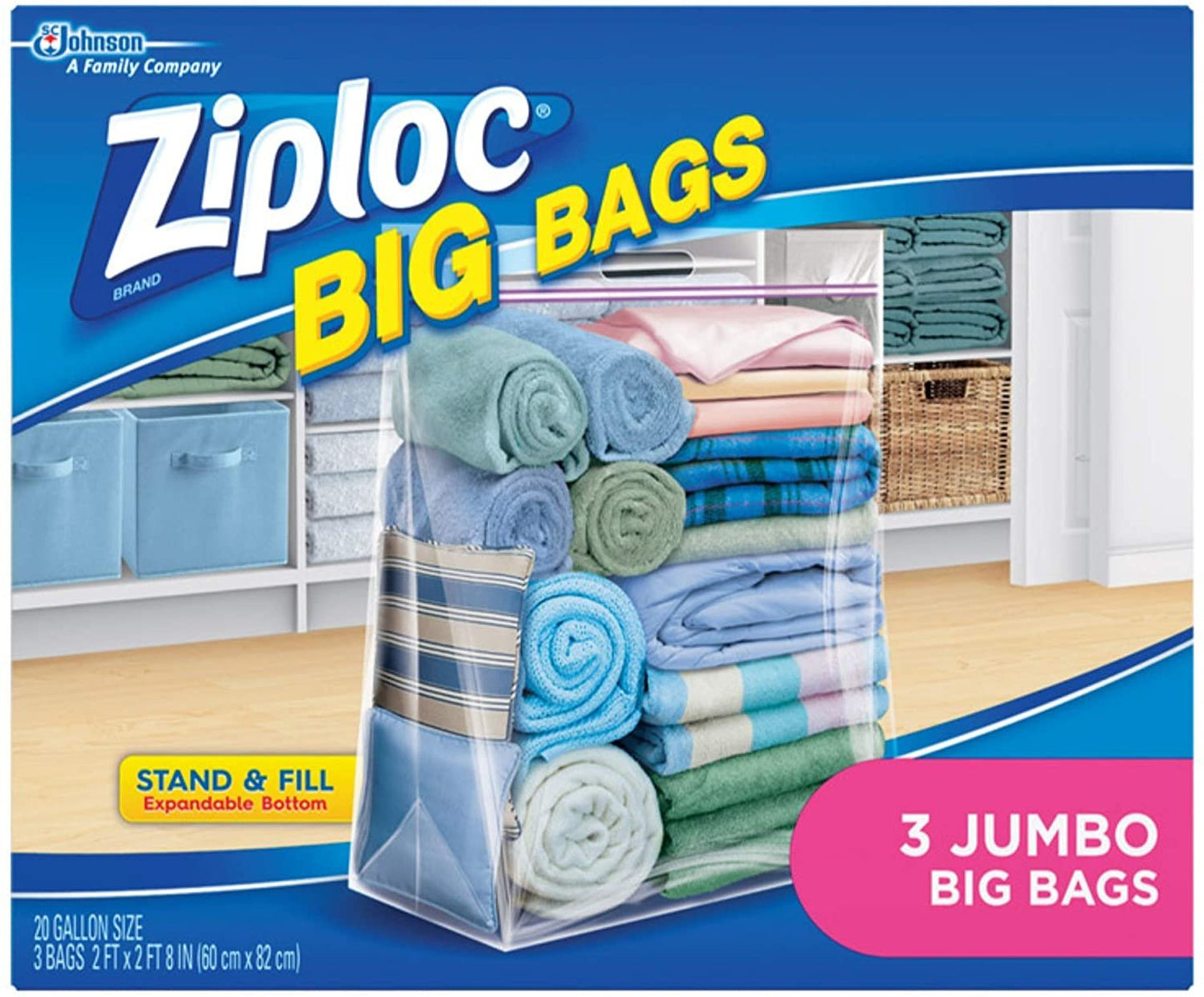 Ziploc Big Bags, XXL Double Zipper Bag - 6 Count