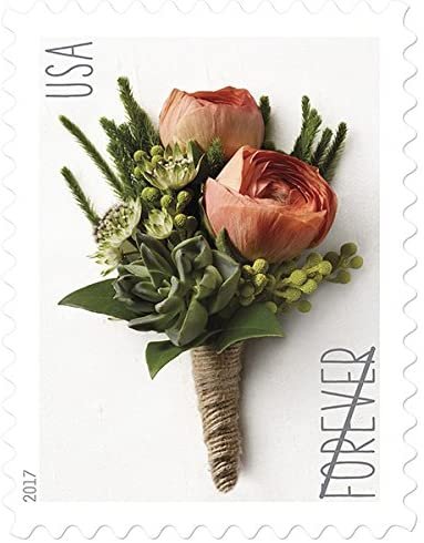 USPS Forever Stamp: Celebration Corsage and Boutonniere Combination Package (1 Sheet of Each)