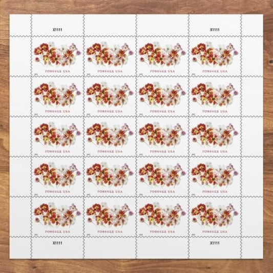 US Postal TULIPS Forever First Class Postage Mailing Stamps for Invitation Wedding Celebration Party Love Valentines Graduation Announcement RSVP Scott 5681 (4 Sheets of 20) - TZ Envelope