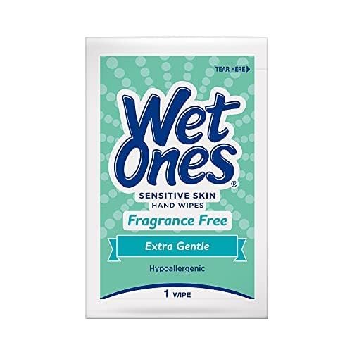 WET ONES Sensitive Skin Hand Wipes, Singles Extra Gentle Fragrance & Alcohol Free 24 ea