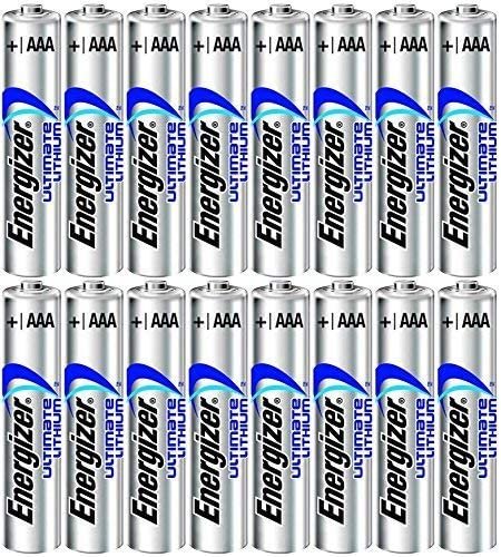16 AAA 1.5V Energizer Ultimate Lithium FR03 Fresh Batteries