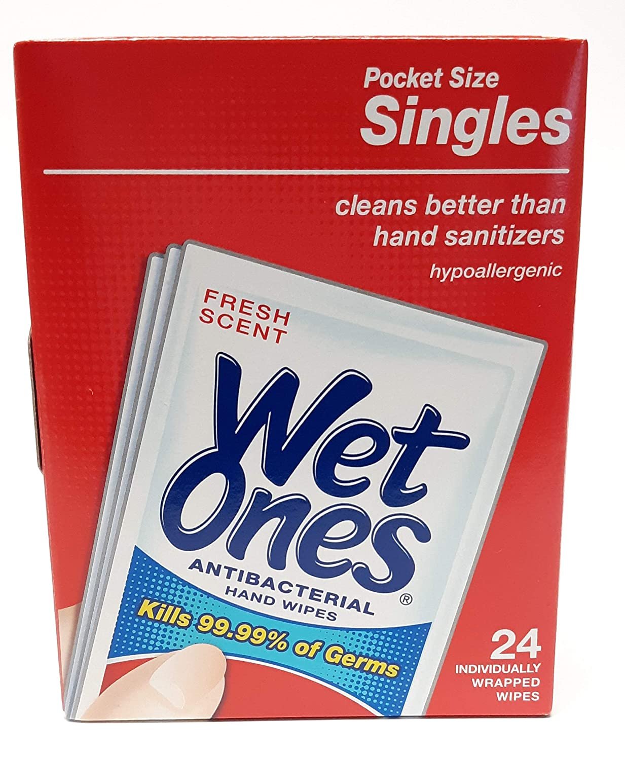 Wet Ones Antibacterial Singles, 24 ct (1 Pack)