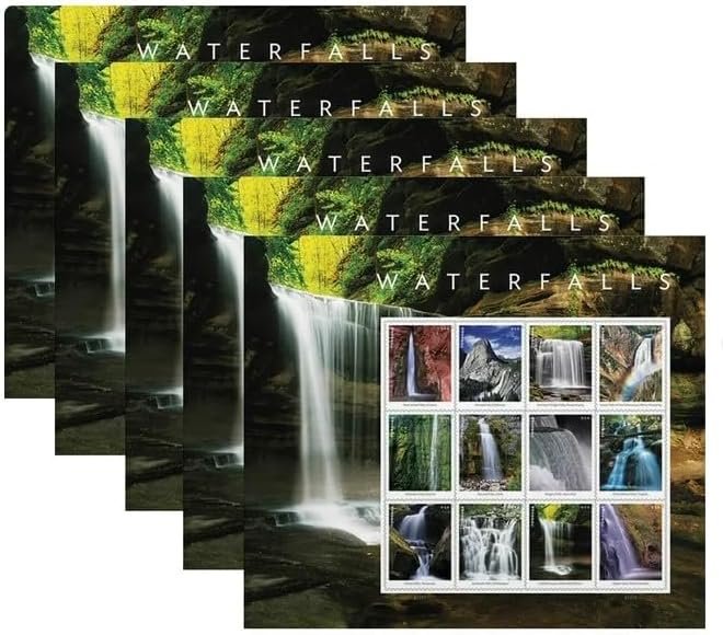 Waterfalls (Sheet of 12) Postage Forever Stamps US Postal First Class Nature Rock River Park Party Announcement Celebration Anniversary Wedding 2023 Scott #5801