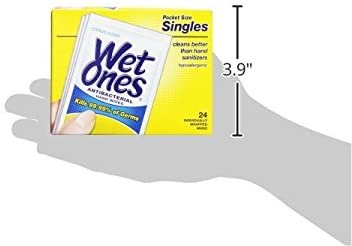 Wet Ones Antibacterial Thick Moist Towelettes, Citrus Scent, Singles, 24 ct