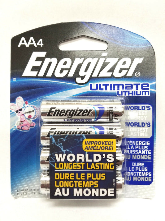 4 AA Energizer Ultimate Lithium Battery L91BP-4 Exp. 2036 - 1.5v New - Sealed
