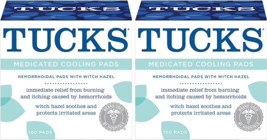 Tucks Medicated Hemorrhoid Cooling Pads. 100 Pads Each (Pack of 2)
