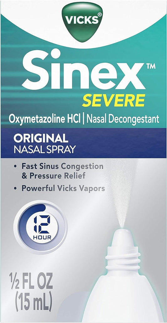 Vicks Sinex Severe Nasal Spray 0.50 oz (Pack of 2)