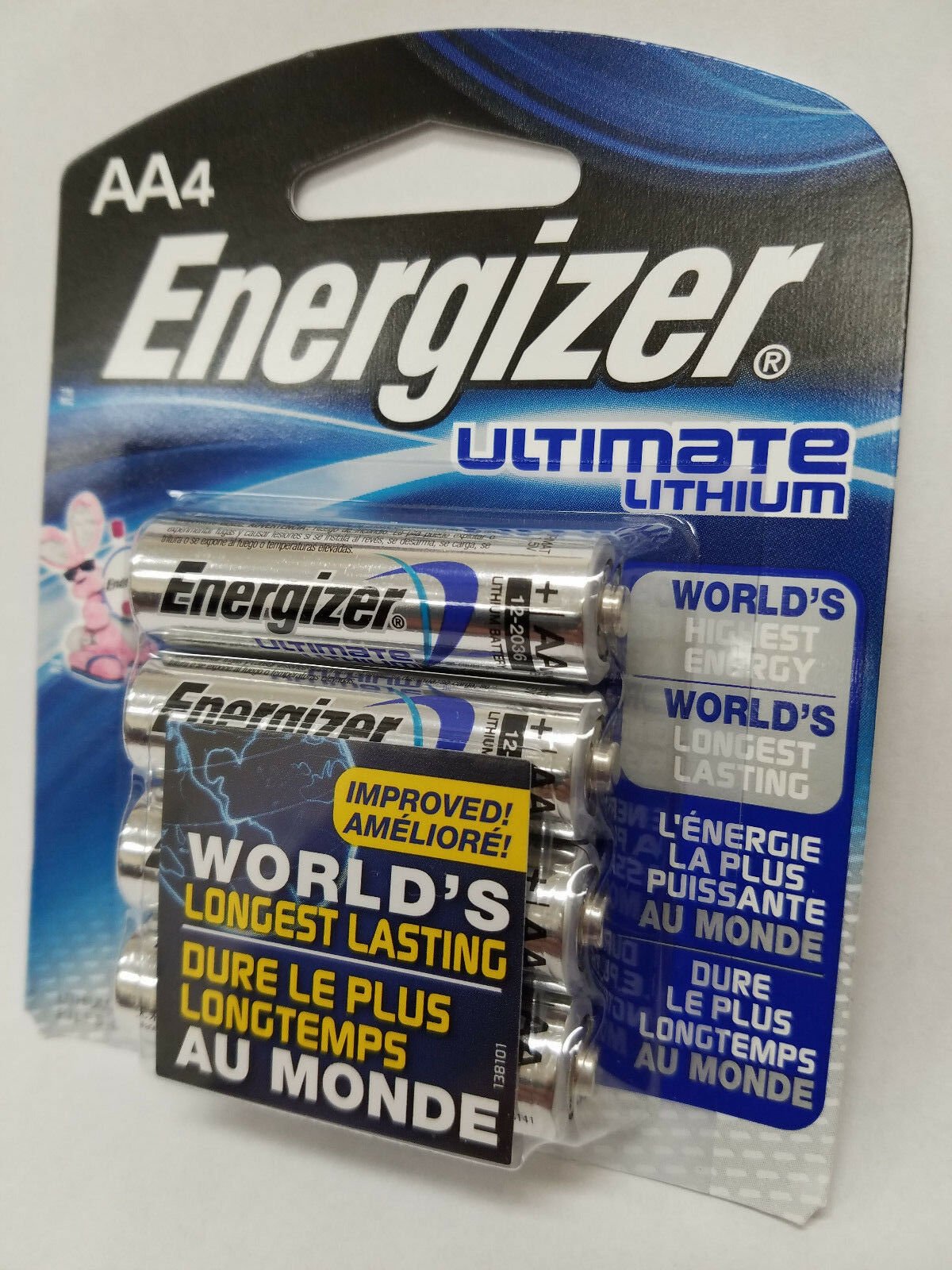 4 AA Energizer Ultimate Lithium Battery L91BP-4 Exp. 2036 - 1.5v New - Sealed