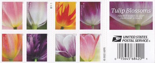 USPS 2023 Tulip Blossom Forever First Class Postage Stamps (20 Count Booklet)