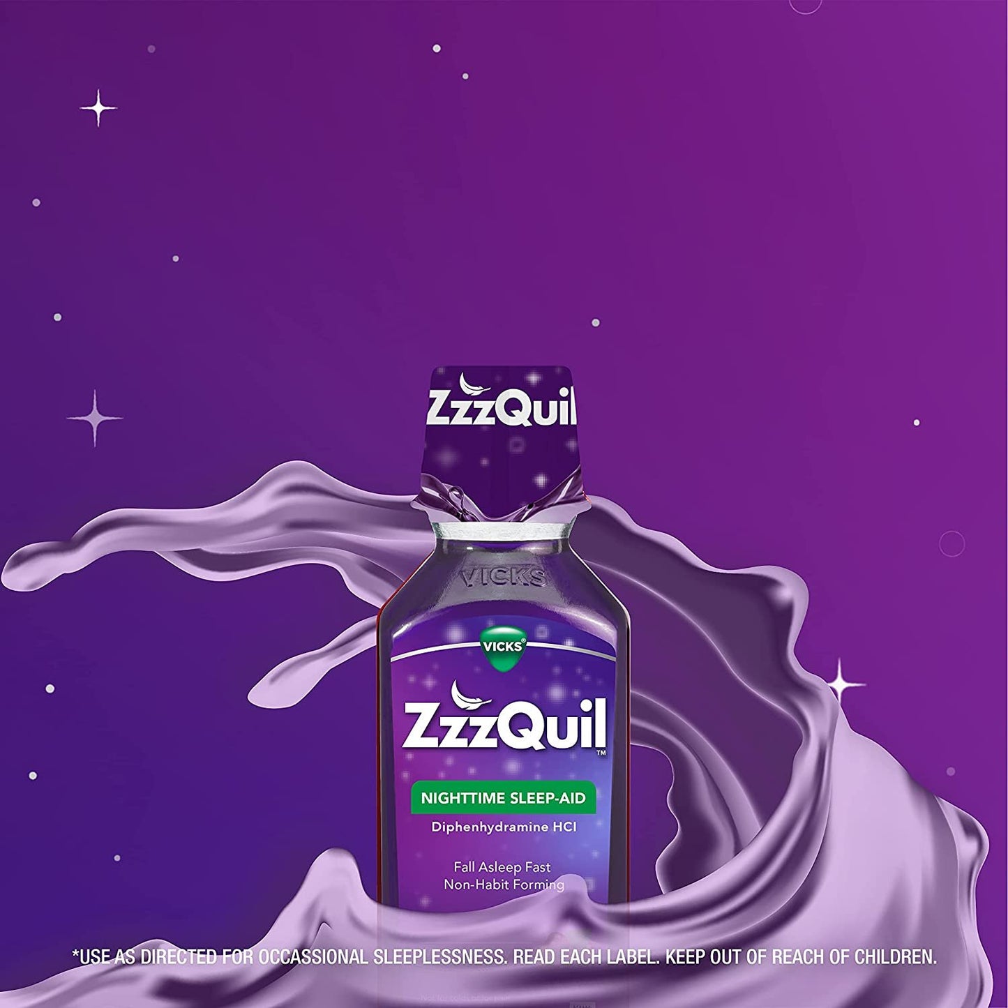 ZzzQuil, Nighttime Sleep Aid Liquid, 50 mg Diphenhydramine HCl, No.1 Sleep-Aid Brand, Warming Berry Flavor, Non-Habit Forming, 12 FL OZ Twin Pack