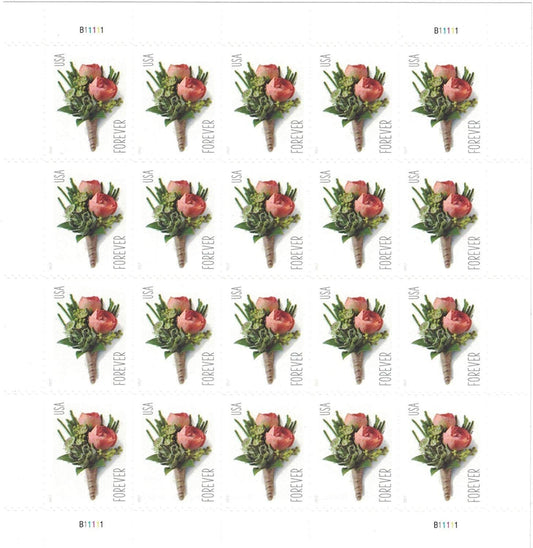 USPS Celebration Boutonniere Forever Stamp (2 Sheets, 40 Stamps)