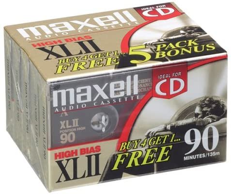 Xlii 90 High Bias Audio Cassette Tape -5-Pack