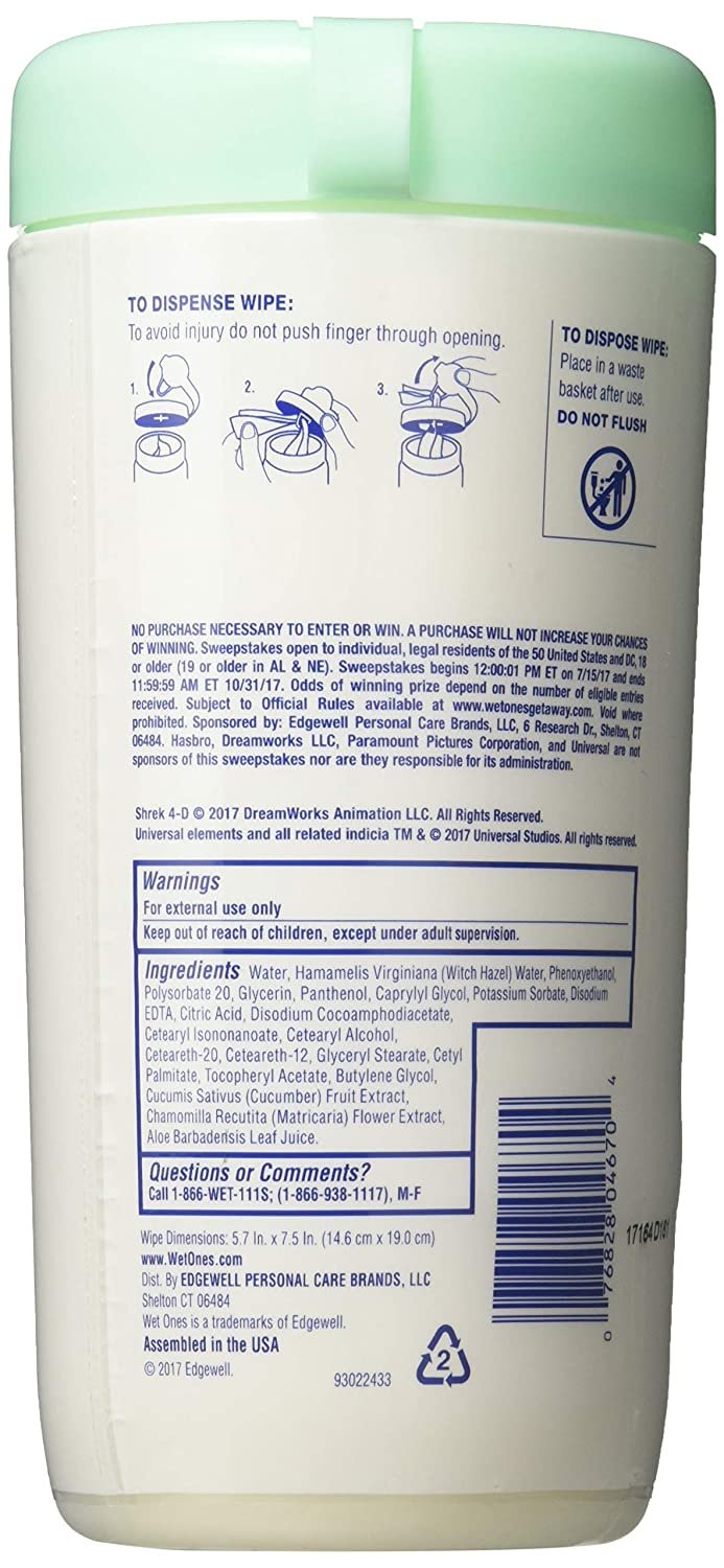 Wet Ones Sensitive Skin Hand Wipes (Pack Of 4)