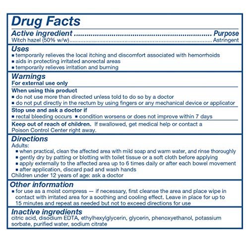 Tucks Medicated Cooling Pads 100 Padsper Pack of 4)