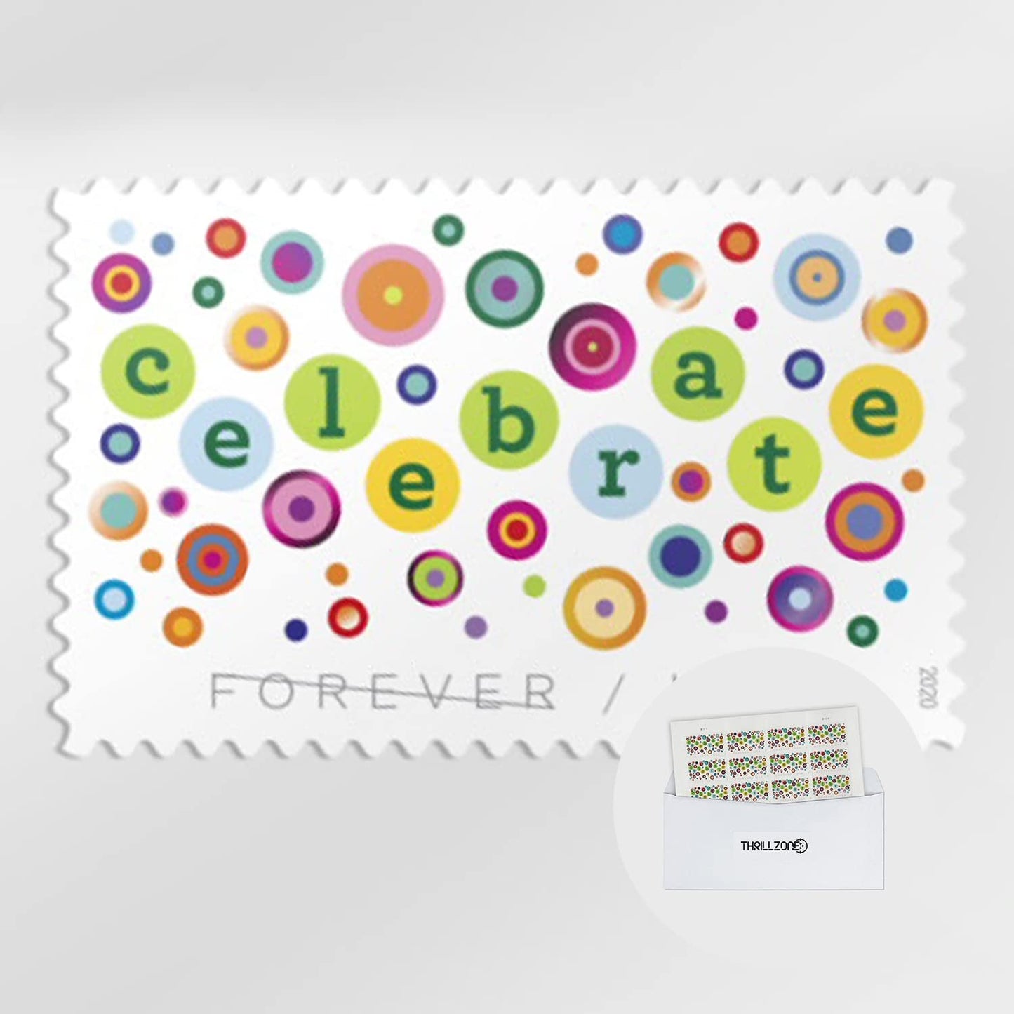 US Postal Let's Celebrate Forever First Class Postage Mailing Stamps for Invitation Wedding Celebration Party Love Valentines Graduation Announcement RSVP Scott 5434 (3 Sheet of 20) - TZ Envelope