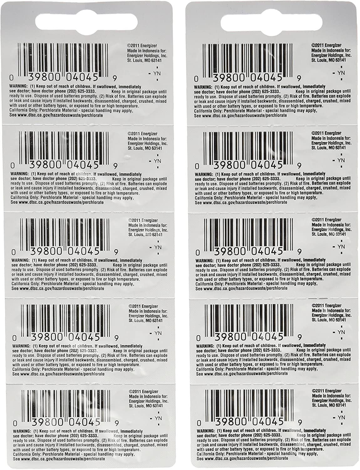 10 Energizer CR1620 Lithium Batteries
