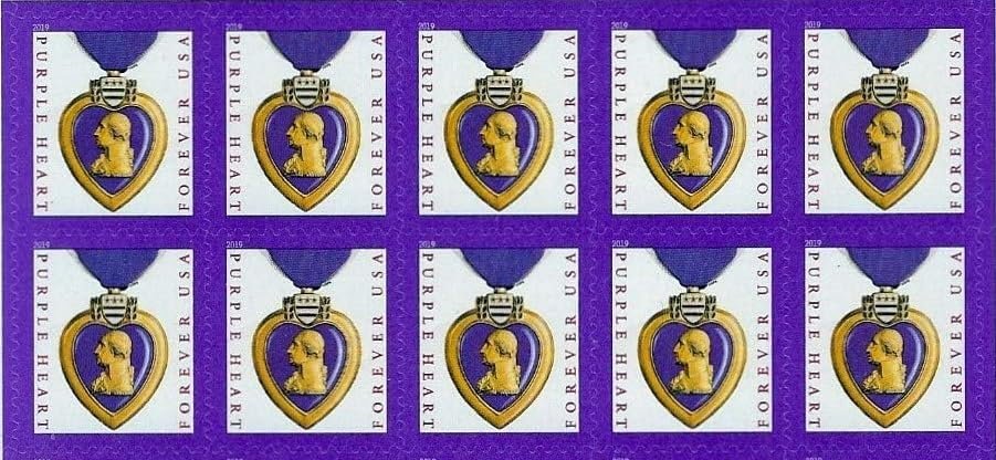USPS Forever Stamps - Purple Heart Medal Stamps (Sheet of 10) Scott #5419