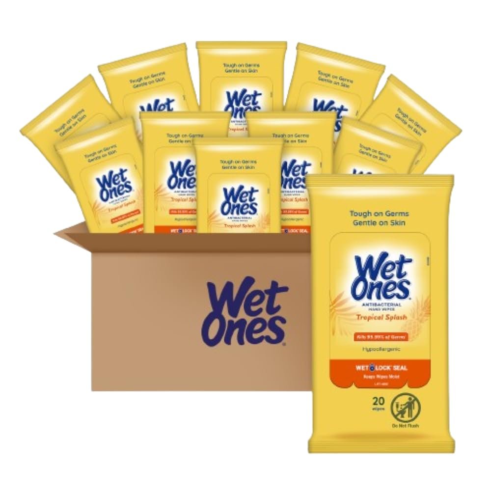 Wet Ones Antibacterial Hand Wipes, Fresh Scent Wipes | Travel Wipes Case, Antibacterial Wipes | 20 ct. Travel Size Wipes (30 pack)