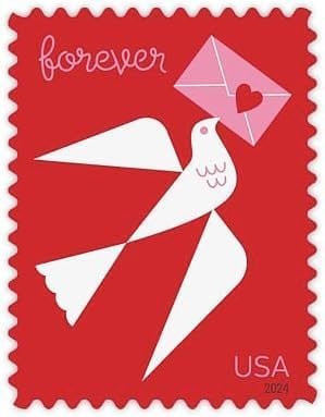 USPS Love 2024 Forever Postage Stamps, Plus Free BD Supply Envelope (100)