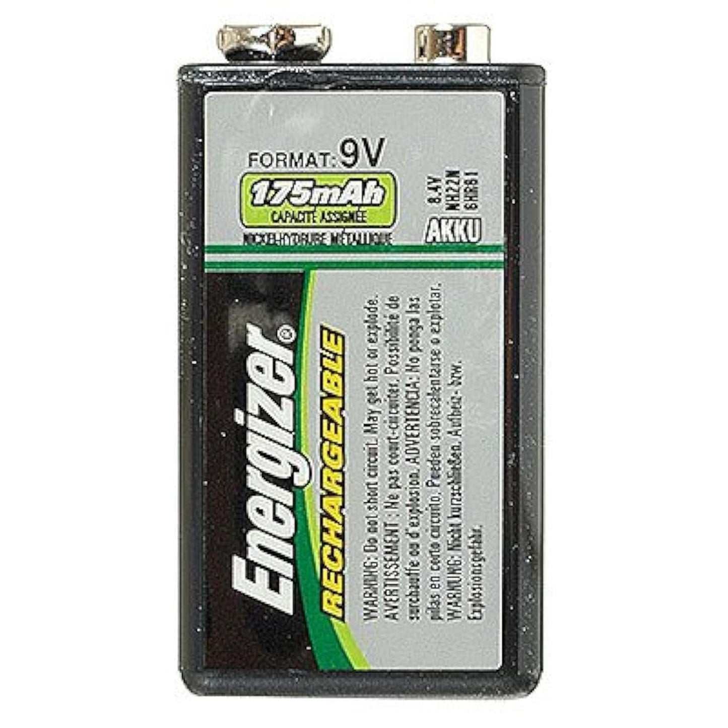 2 Energizer Rechargeable 9 Volt Batteries, (NH22NBP)
