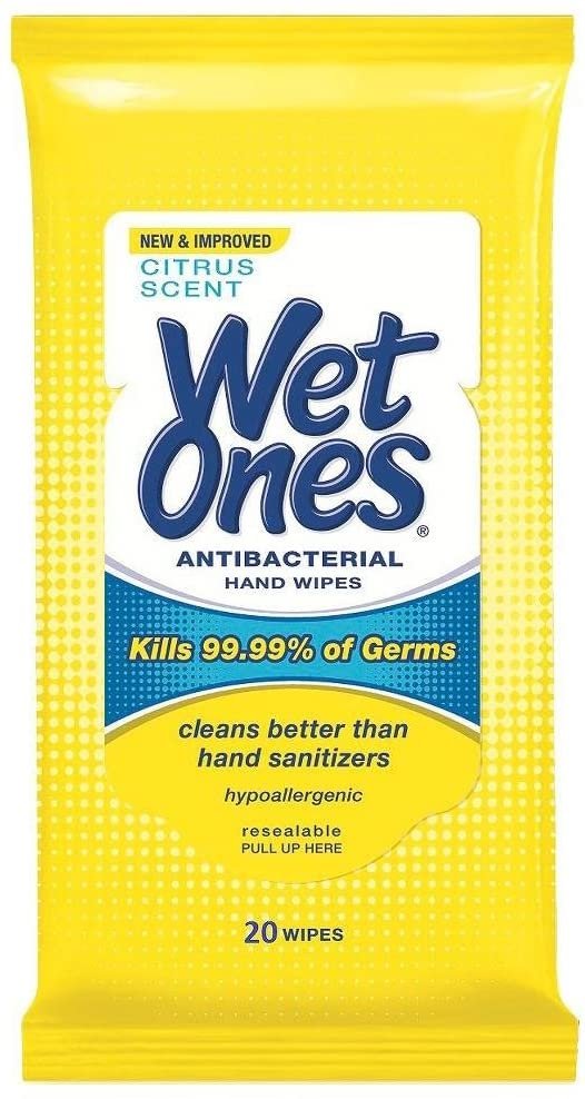 Wet Ones Antibacterial Hand Wipes Citrus Scent 20 ct (2 Pack)