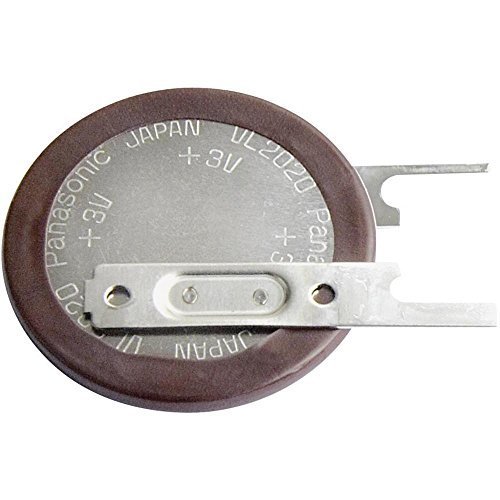 Panasonic VL2020, - (Horizontal Mount) - VL-2020/HFN Lithium Battery Rechargeable (Secondary), VL 2020 3V 20mAh Coin, 20.0mm