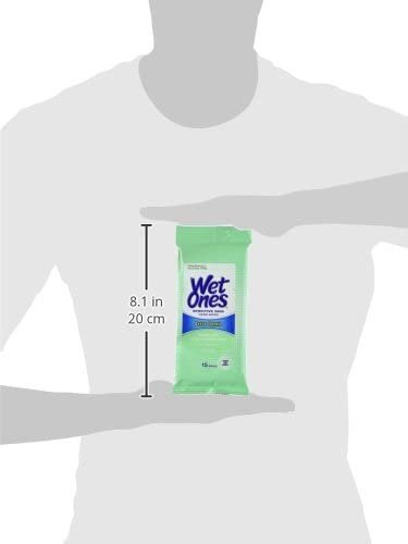 Wet Ones Hand & Face Wipes, Sensitive Skin, Extra Gentle, Travel Pack 15 Each (Pack of 6)