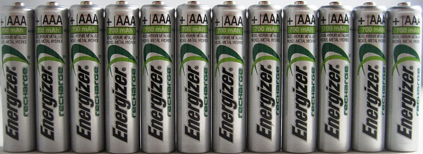 12 x New Energizer AAA Rechargeable NiMH Battery 700 mAh 1.2V