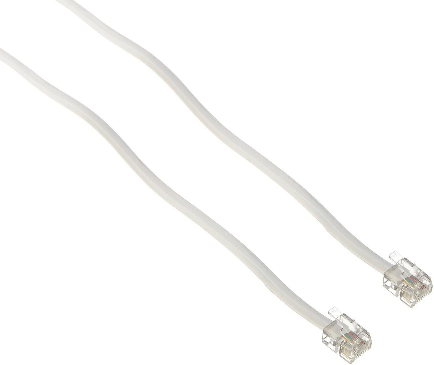 Trisonic Telephone Extension Cord Phone Cable Foot, 50ft, White