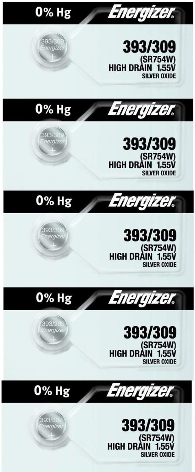 Energizer 393 Silver Oxide 10 Batteries (SR754W)