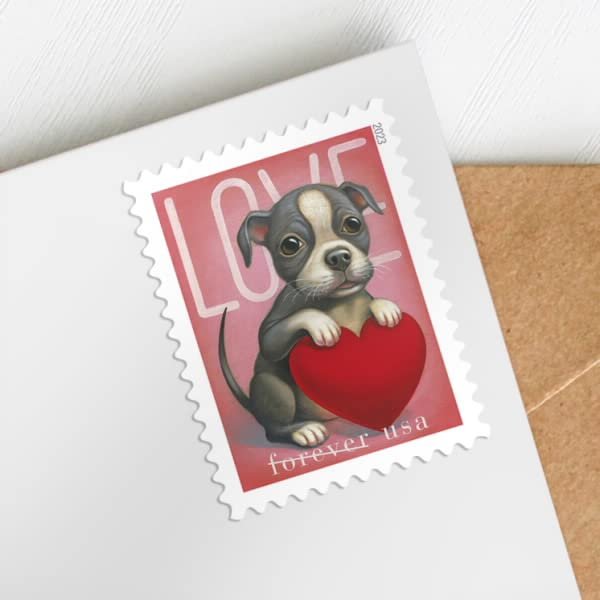 USPS Love 2023 (5 Sheets of 20) Forever Postage Stamps US Postal First Class Valentine Dog Cat Puppy Kitten Pet Wedding Celebration Engagement Invitation Anniversary Romance Party