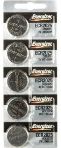 2 X CR2025 Energizer Lithium Batteries (1 pack of 5)