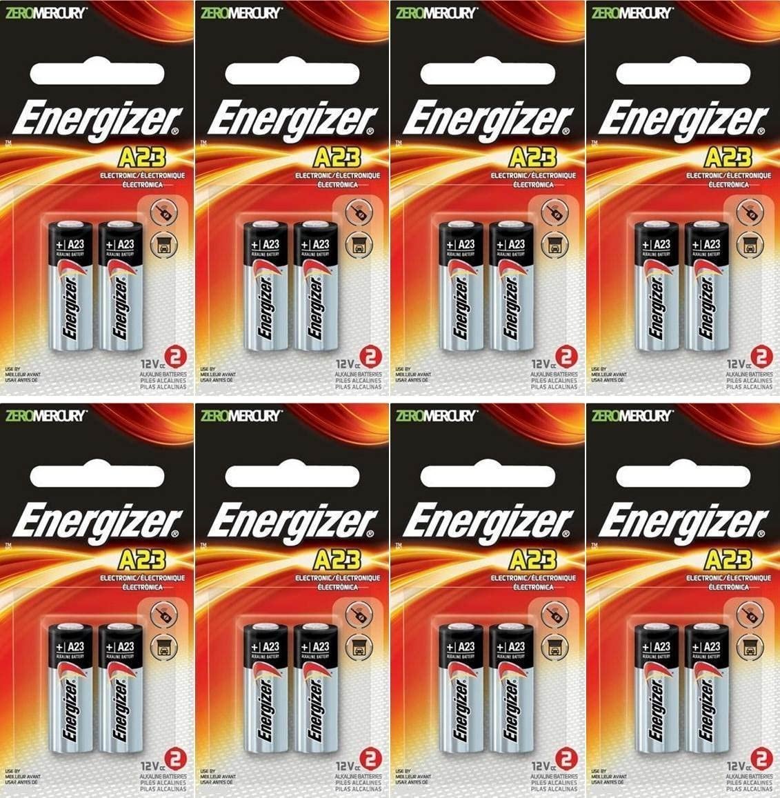 8 x Energizer 23A A23 12 Volt Alkaline Battery 2 on a Card, in original energizer Packaging