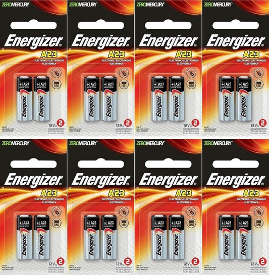 8 x Energizer 23A A23 12 Volt Alkaline Battery 2 on a Card, in original energizer Packaging
