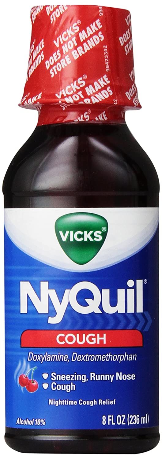 Vicks NyQuil Cough Nighttime Relief, Cherry Liquid, 8 Fl Oz