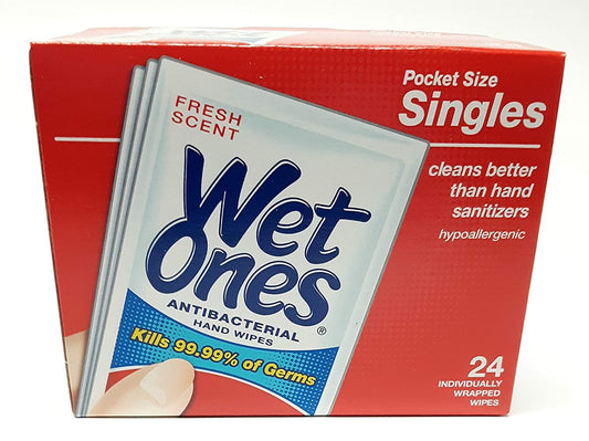Wet Ones Antibacterial Singles, 24 ct (1 Pack)