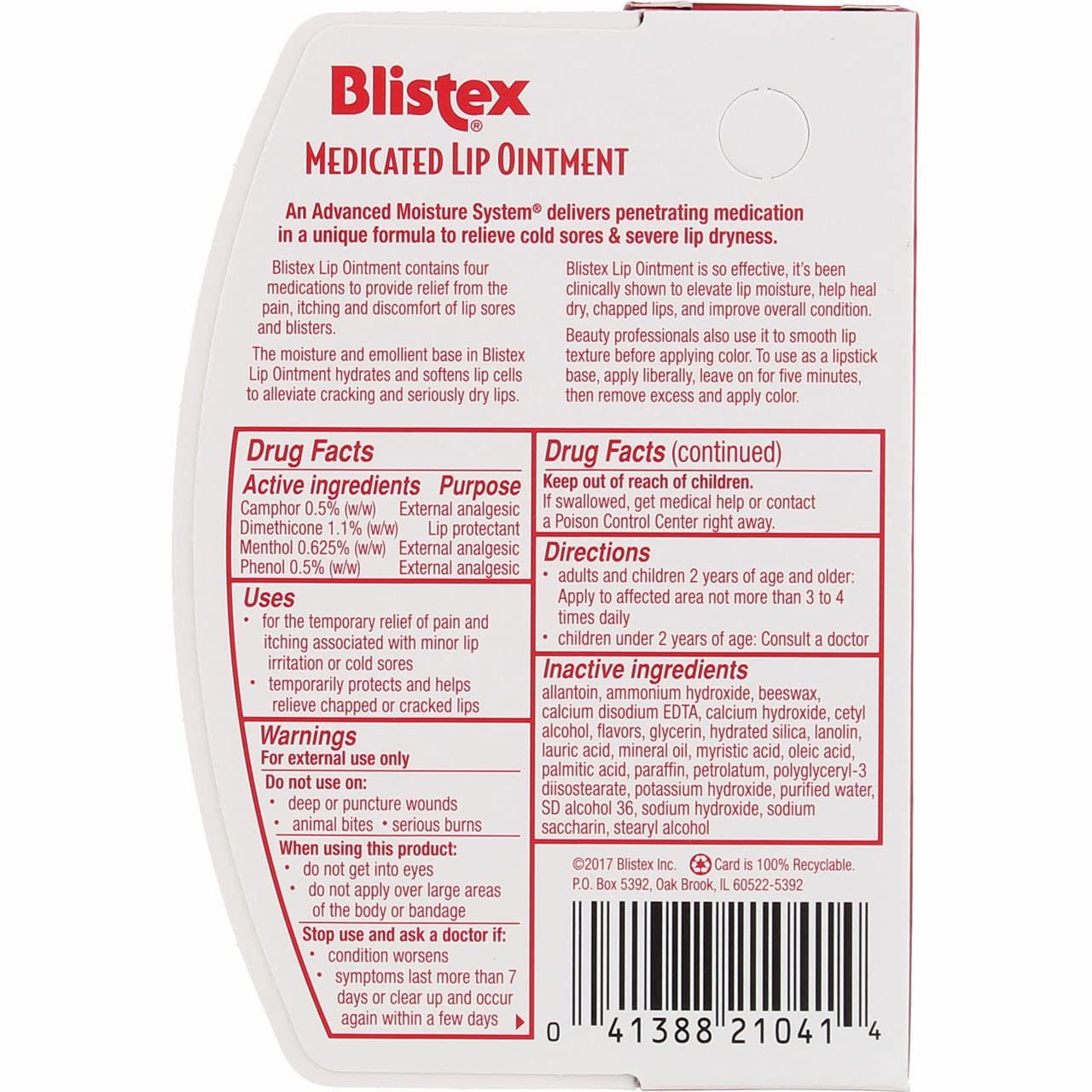 BLISTEX Medicated Ointment 0.35 OZ