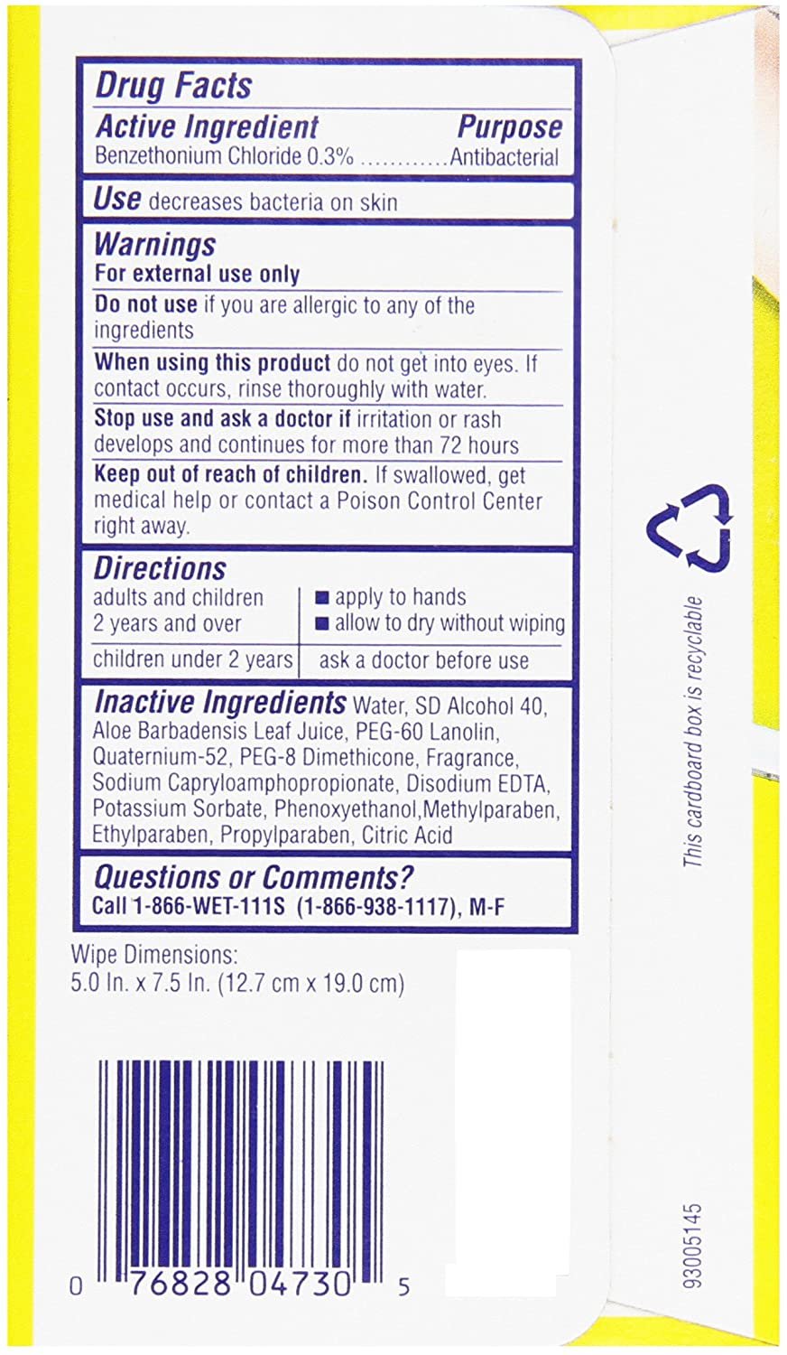 Wet Ones Antibacterial Thick Moist Towelettes, Citrus Scent, Singles, 24 ct