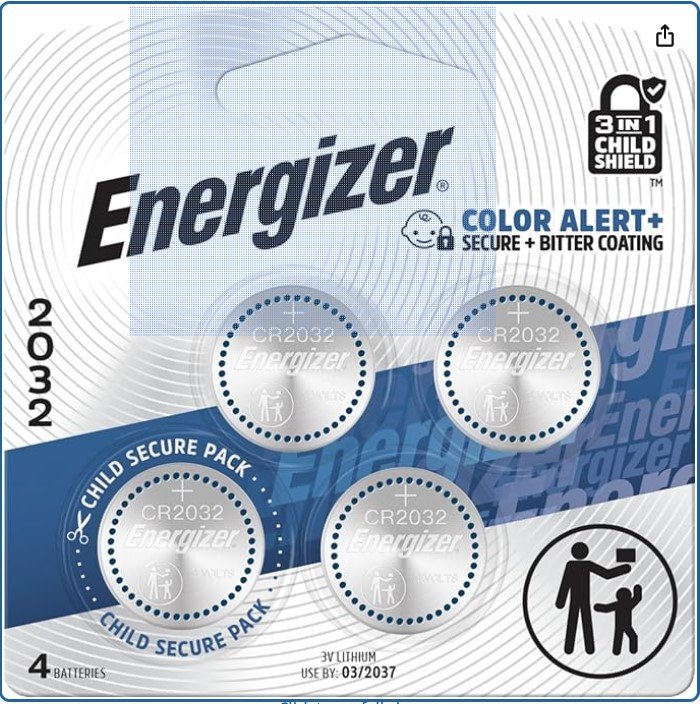 Energizer 11727-2032 3 volt Coin Lithium Battery (4 pack) (2032BP-4)