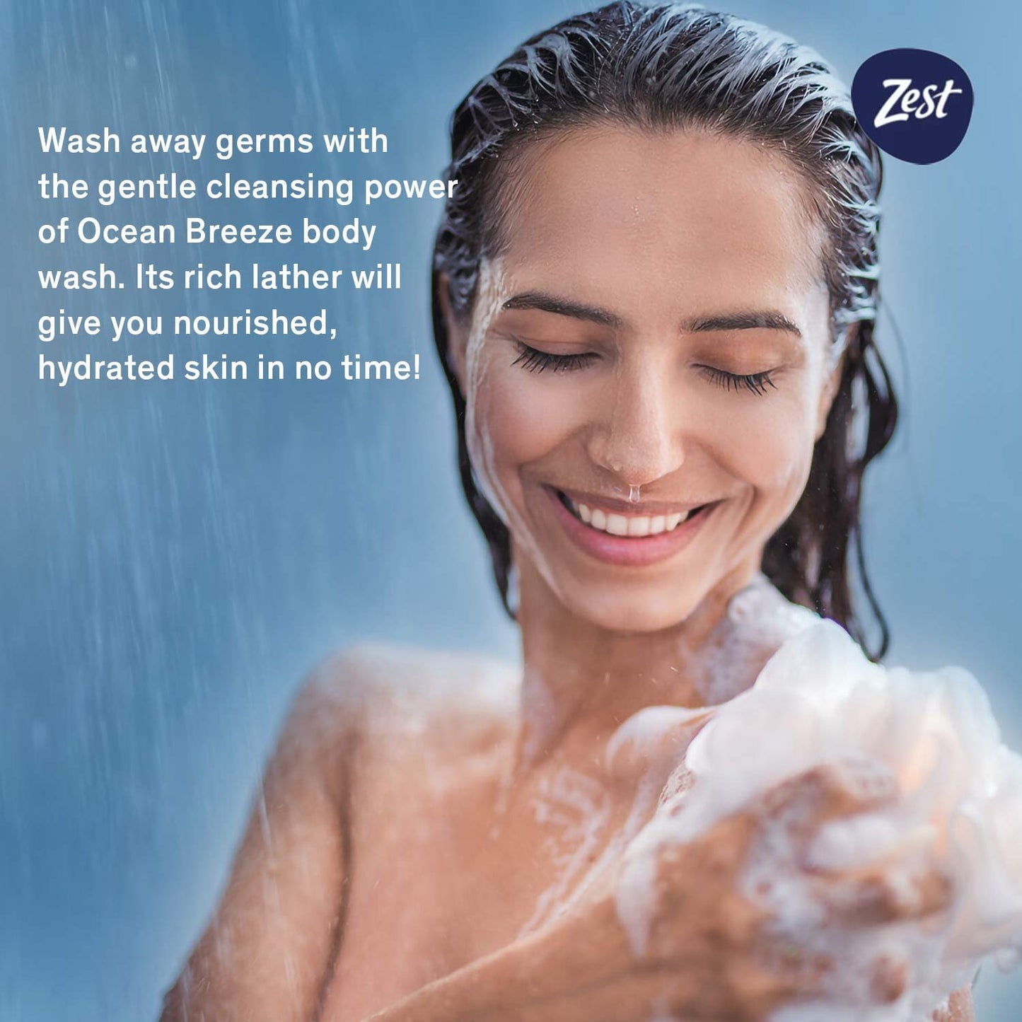 Zest Ocean Breeze Body Wash - Enriched with Sea Minerals - Rich Lathering Cleansing Body Wash Leaves Your Skin Feeling Smooth and Moisturized With an Invigorating Scent, 18 Fl Oz (Pack of 6)