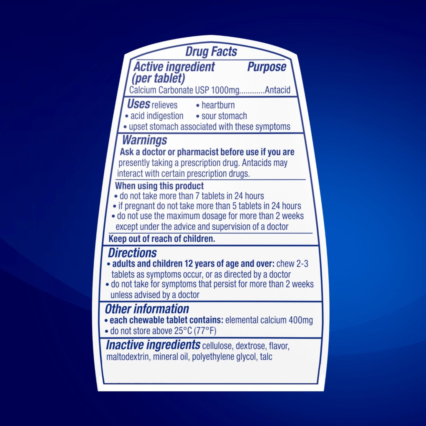 TUMS Ultra Strength Antacid Tablets for Chewable Heartburn Relief