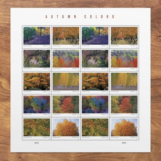 United States Postal Service Autumn Colors Sheet of 20 Postage Stamps